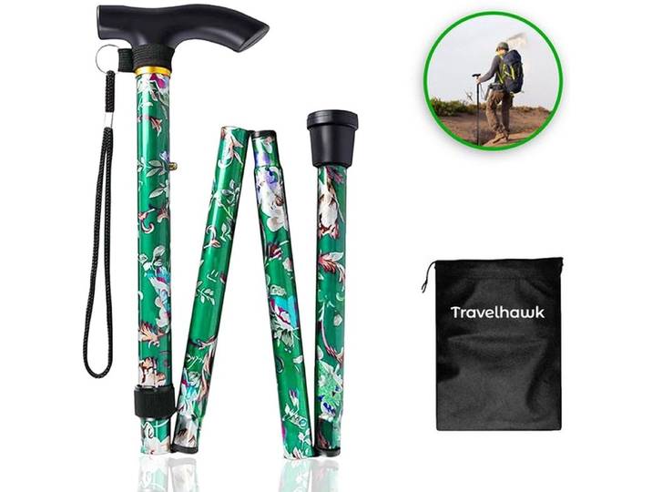 Travelhawk Wandelstok - Verstelbaar - Opvouwbaar - Groen