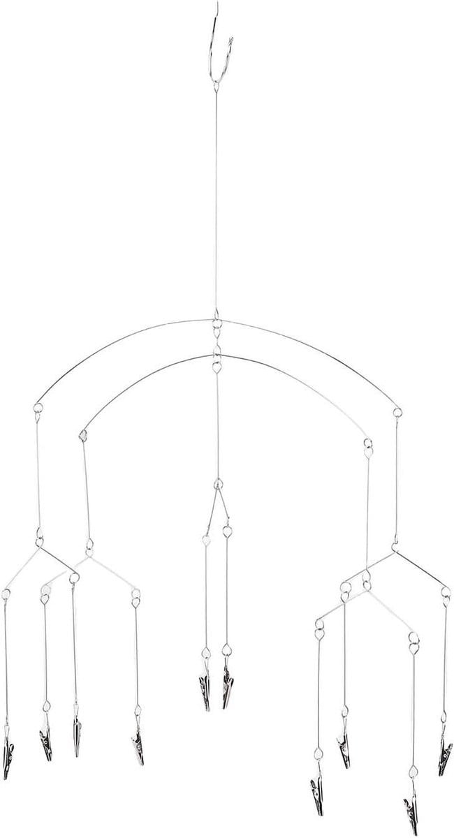 Hangende Fotohouder Displayhanger Clips in Zilverkleurig Roestvrij Staal met 10 Clips