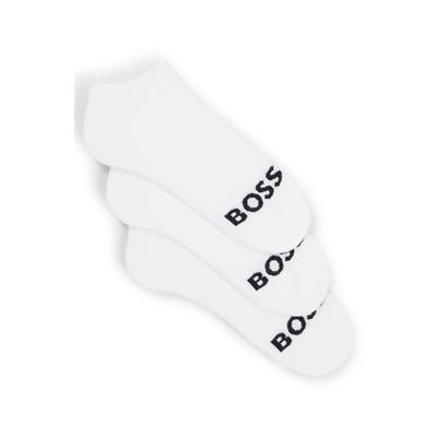 Sneakersocken BOSS "3P AS Logo CC W", Damen, Gr. 39-42, weiß (weiß 100), Baumwollmischung, unifarben, elastisch, Socken Sneakersocken, mit BOSS Logoschriftzug
