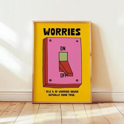 Uplift Picks Colorful Mental Health Poster Inspirational Quote Wall Art Retro Cartoon Print a 40x60 Cm unframed