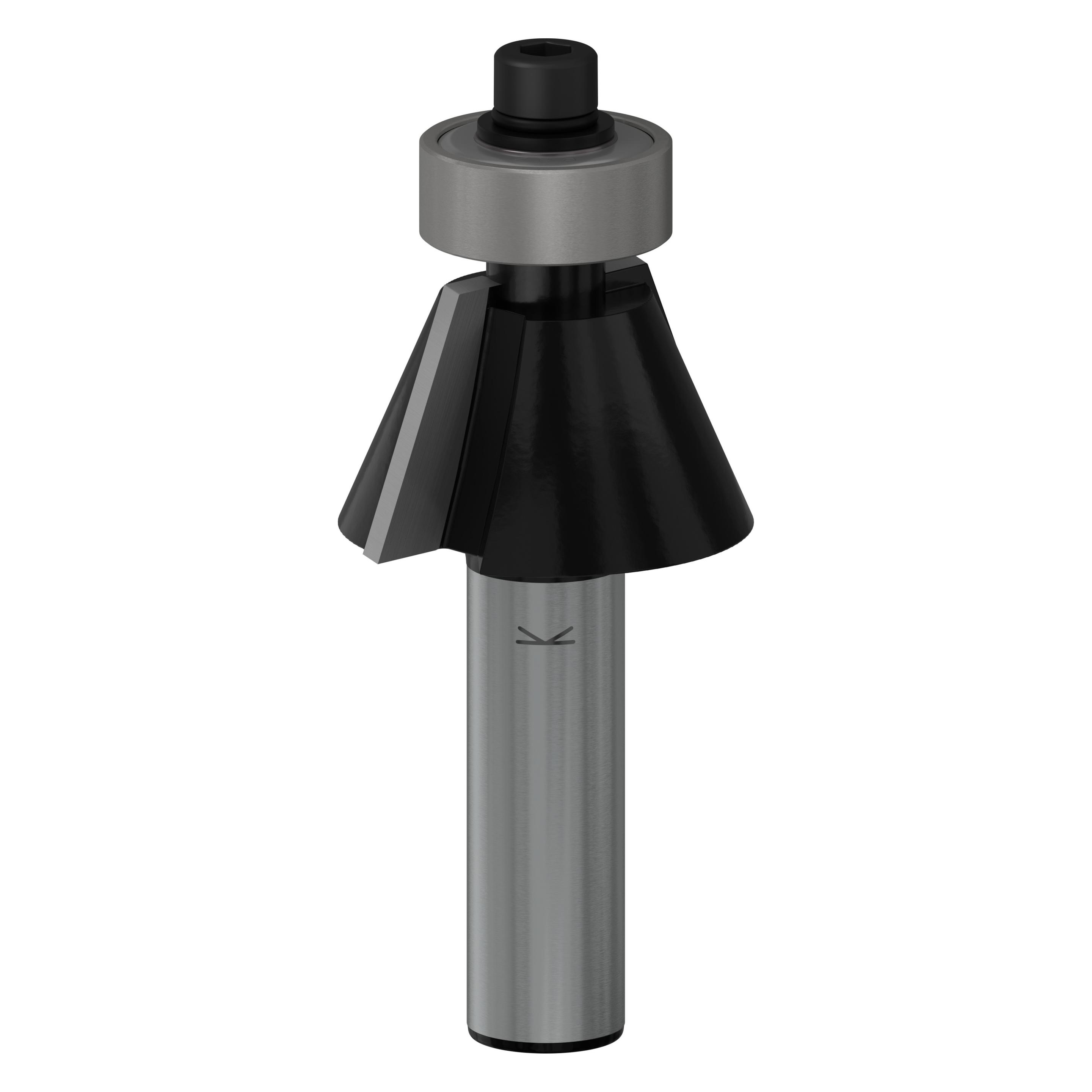 Bosch Professional Zubehör Laminat-Bündigfräser, 8 mm, D1 23,7 mm, B 5,5 mm, L 12 mm, G 54 mm, 25° (2608628351)
