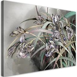WANDBILD iris blumen im wind