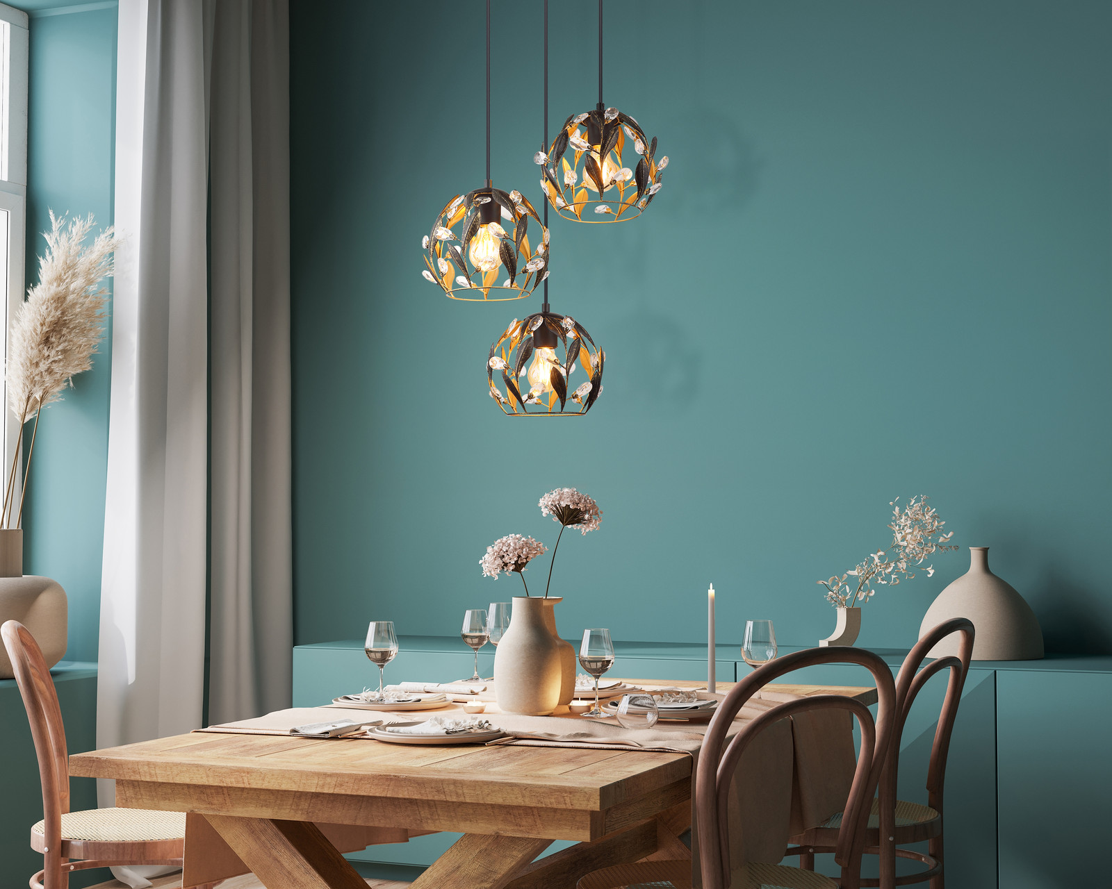 home24 Hanglamp Mika type B goud/zwart Ø 41cm
