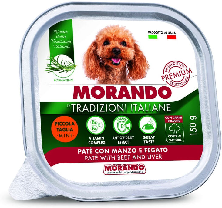 Morando Tradizioni Italiane Mini Dog Vaschetta Multipack 22x150G MANZO E FEGATO