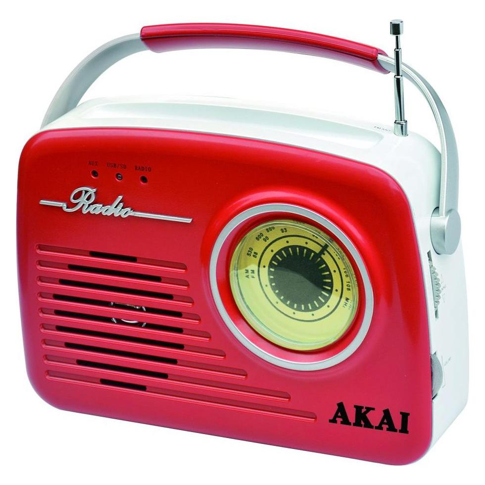 Akai APR-11RRED radio Portable Analog Red (AM, FM, Bluetooth) (4905192532079)