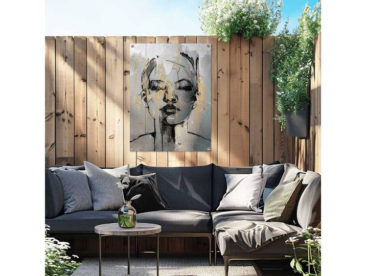 Outdoor-Poster Goldenes Gesicht PVC Gold/Gold 60 x 80 x 0cm