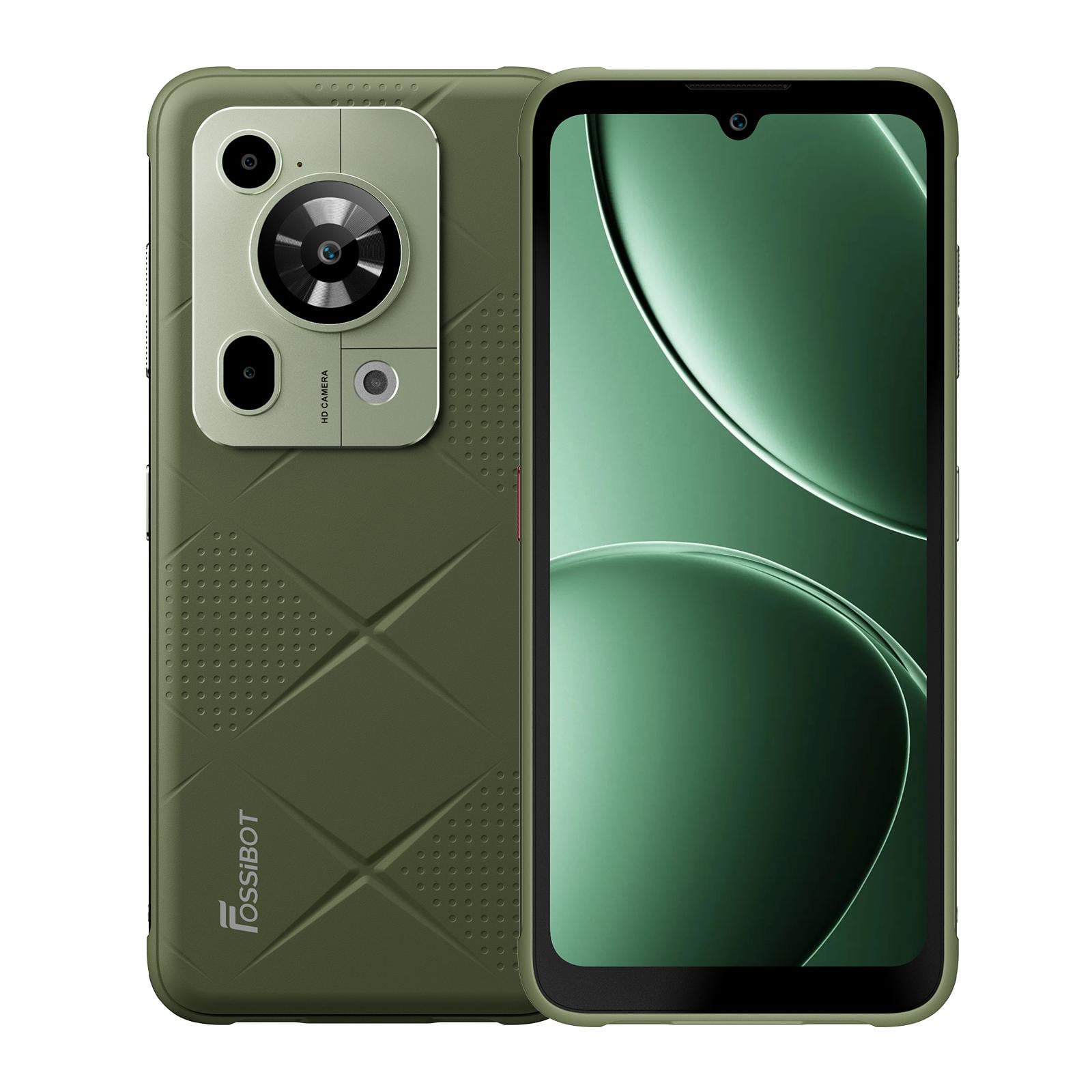 Fossibot F112 PRO Smartphone met Android, 256 GB opslag, 8 GB RAM, 6,88 inch scherm, MediaTek Dimensity 6300 processor en 7150 mAh batterij - Groen