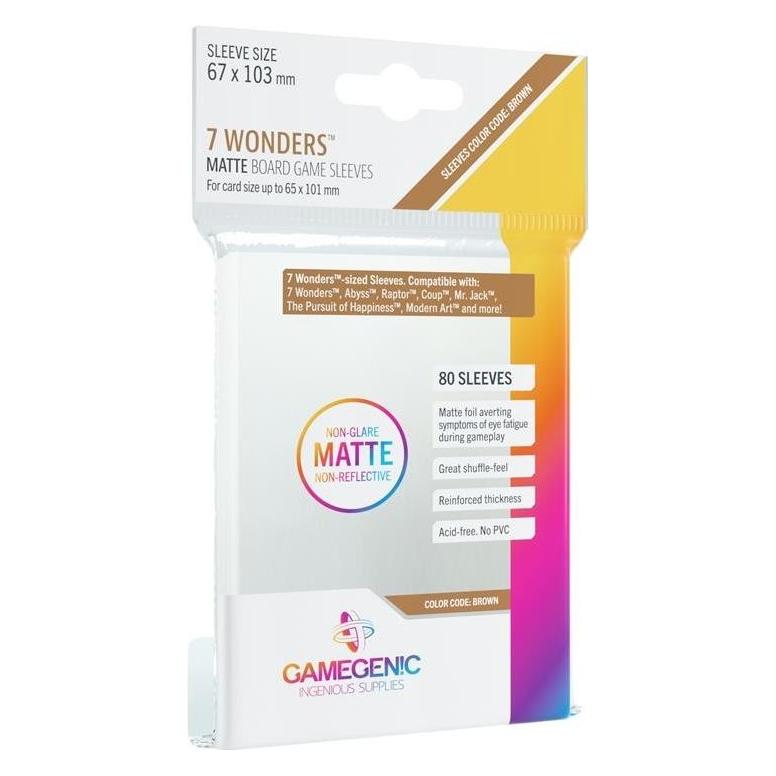 Gamegenic GGS10059 - MATTE 7 Wonders Hüllen 67 x 103 mm - Transparent (80 Hüllen) (03013)