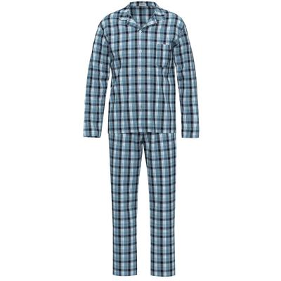 Pyjama SEIDENSTICKER "Herren Schlafanzug lang durchgeknöpft", Herren, Gr. 58, mood indigo, Homewear-Sets Pyjama