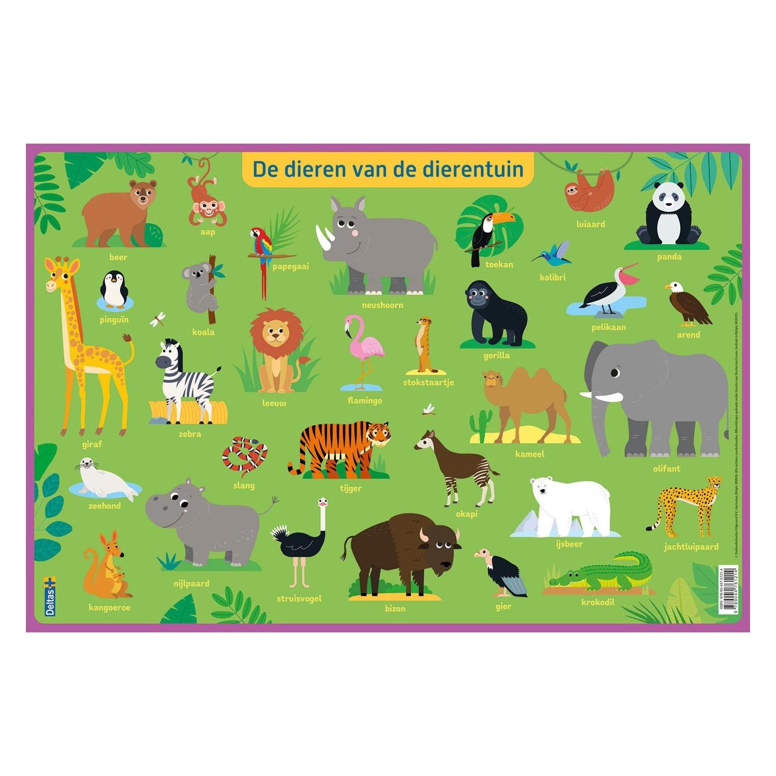 Deltas Educatieve onderleggers - De dieren van de dierentuin (44778792)