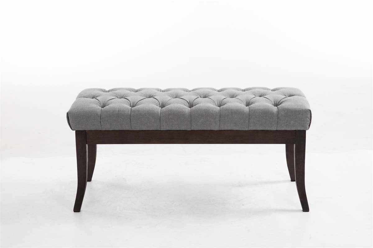 CLP Ramses Chesterfield Bank in grijze stof, Breedte: 100 cm