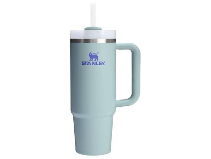 STANLEY Quencher H2.0 Trinkbecher mit Griff und Strohhalm 887 ml, Flowstate Deckel 3 Positionen, Reisefreundlicher Getränkehalter, Thermobecher aus Edelstahl, BPA-frei
