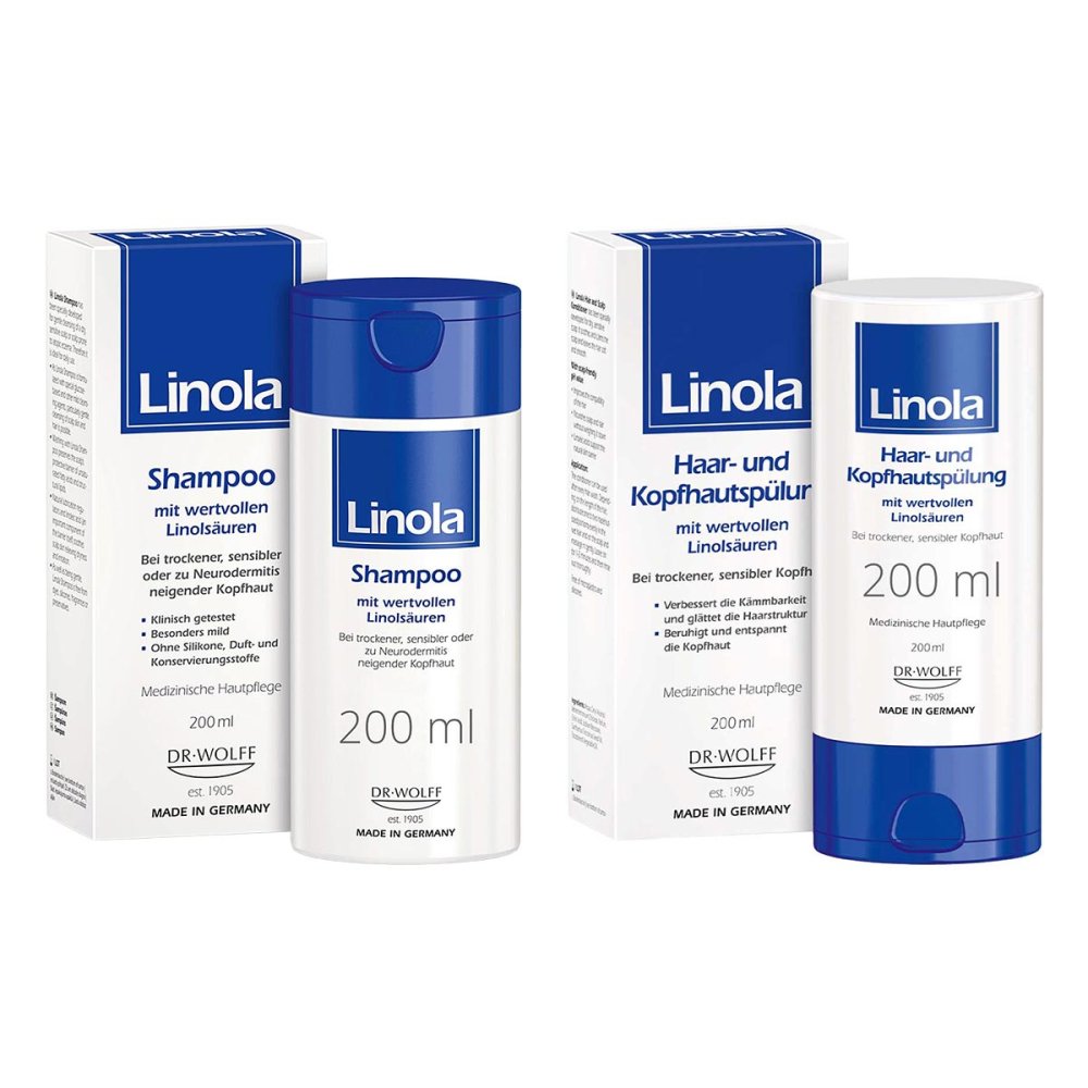 Dr. August Wolff GmbH & Co. KG Arzneimittel Linola Shampoo+Linola Haar- und Kopfhautspülung 08106648