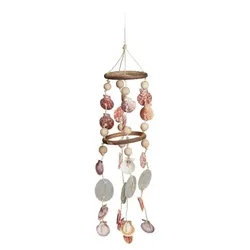 Relaxdays Muschel Windspiel in 2 Größen Beige,Weiß,Braun