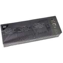 Papstar 300 Snackservietten "DAILY Collection" 1/4-Falz 24 cm x 16,5 cm schwarz "Enjoy your Meal"