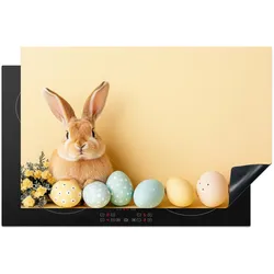 HERDABDECKPLATTE Eier - Kaninchen - Pastellfarbtöne Induktionsschutz 81.6x52.7 cm