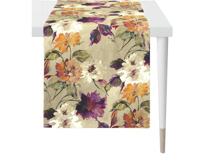 Tischläufer APELT 5600, Herbstdekoration, detailreiches Blumenmuster , bunt (beige, bunt), B:48cm L:140cm, Baumwolle, Tischdecken, Tischläufer, Digitaldruck, harmonische Farben, florale Design