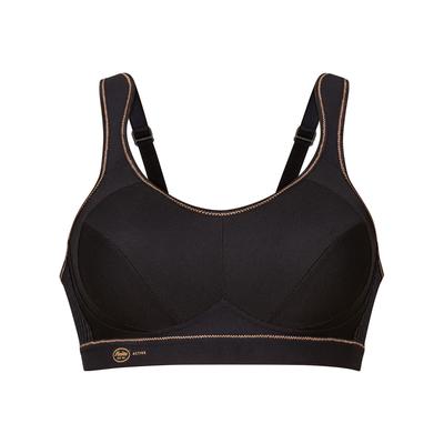 Sport-BH ANITA "Sport BH extreme control", Damen, Gr. 65, Cup G, schwarz (schwarz, gold), Obermaterial: 76% Polyester PES. 19% Polyamid PA. 5% Elasthan EL., BHs Sport-BH