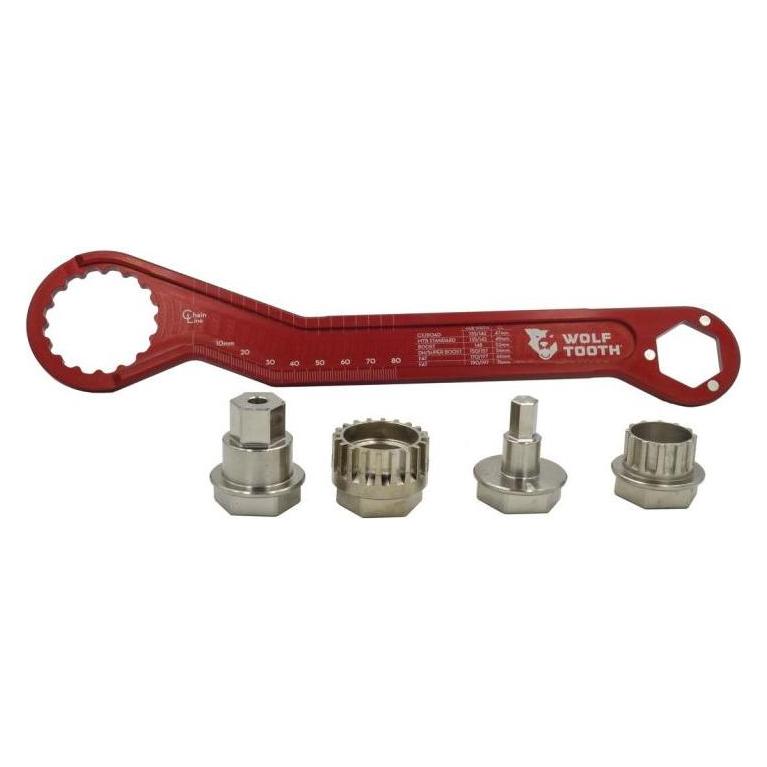 Wolf Tooth Pack Wrench, leichter Innenlagerschlüssel, inkl. 4 Inserts (FWI-KIT-01)