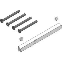 Griffwerk Set für Griffe -Schraubtechnik Vollstift 8x8mm mit Schrauben -Stift 8x130mm, M4x70mm, TS 60-65mm