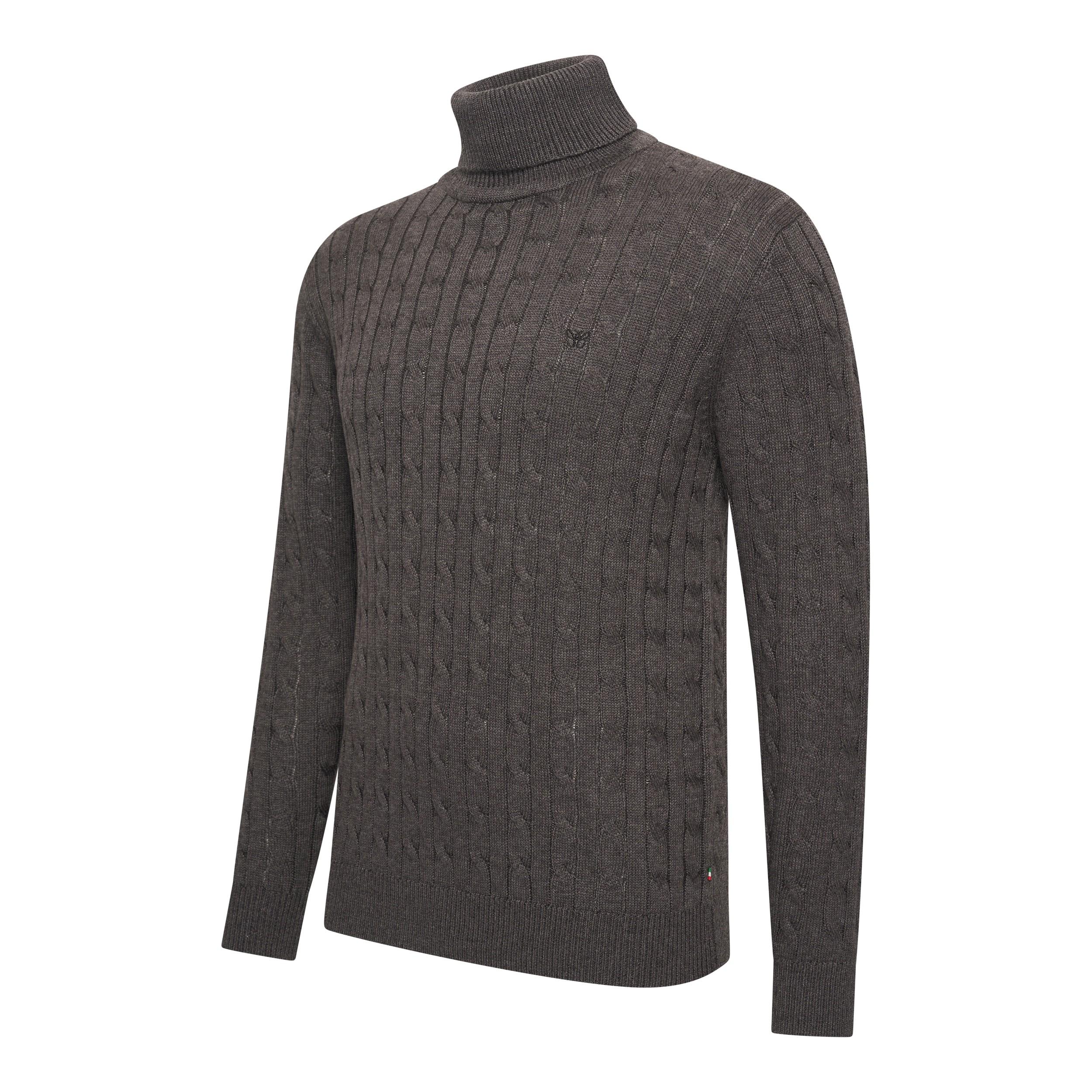 Cappuccino Italia Trui Aosta Kabelpullover Grau