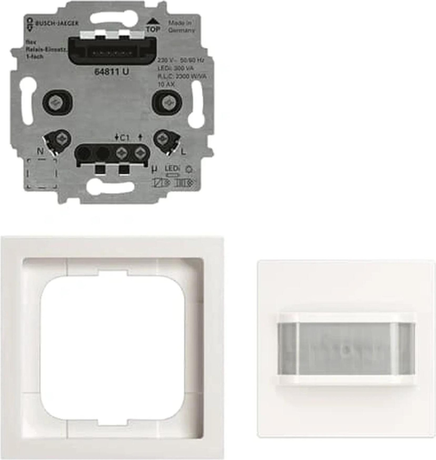 Busch-Jaeger Wächter 180 flex complete set met basis sensor en relaismodule, 1 stuk
