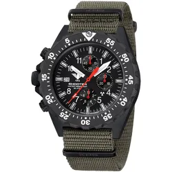 KHS SH2CF.NSGO Herrenuhr Chronograph Shooter MKII mit Natoband Oliv