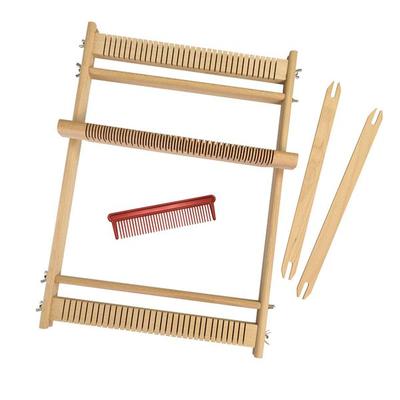 PEBARO Webrahmen aus Holz 30cm inklusive 2 Schiffchen und 1 Kamm