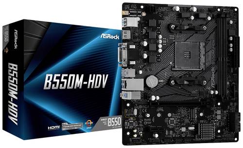 ASRock B550M-HDV Mainboard Sockel (PC) AMD AM4 Formfaktor (Details) Micro-ATX Mainboard-Chipsatz AMD B550
