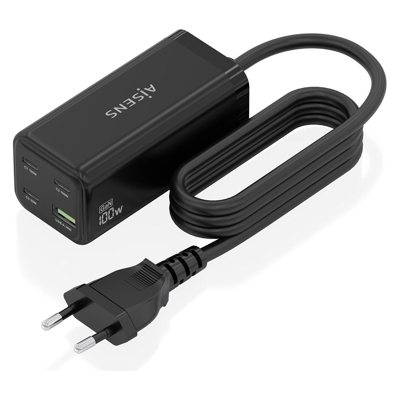 Aisens ASCH-100W4P054-BK (100 W, 4 Ports) (ASCH-100W4P054-BK)