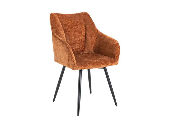 360° drehbarer Designstuhl „Avignon“ mit Armlehnen Chenille Terracotta Invicta Interiors