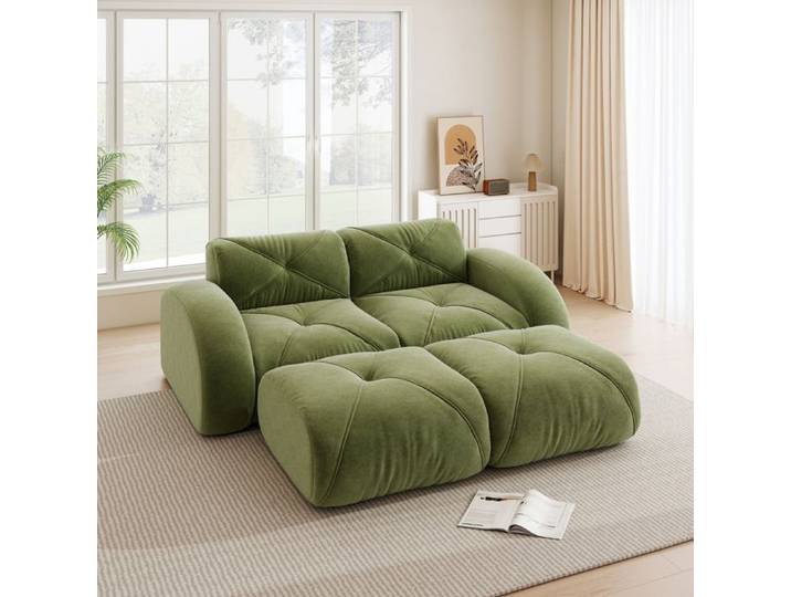 Canapé modulable 2 places SENVIRO esprit nuage vert