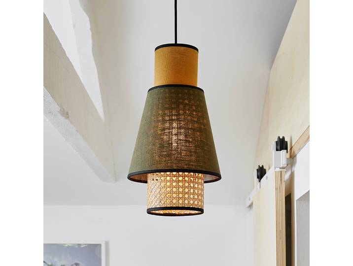 Suspension Singapour XS kaki/curry - MARKET SET - Salon / séjour - Design - Tissu / textile - À ampoule unique