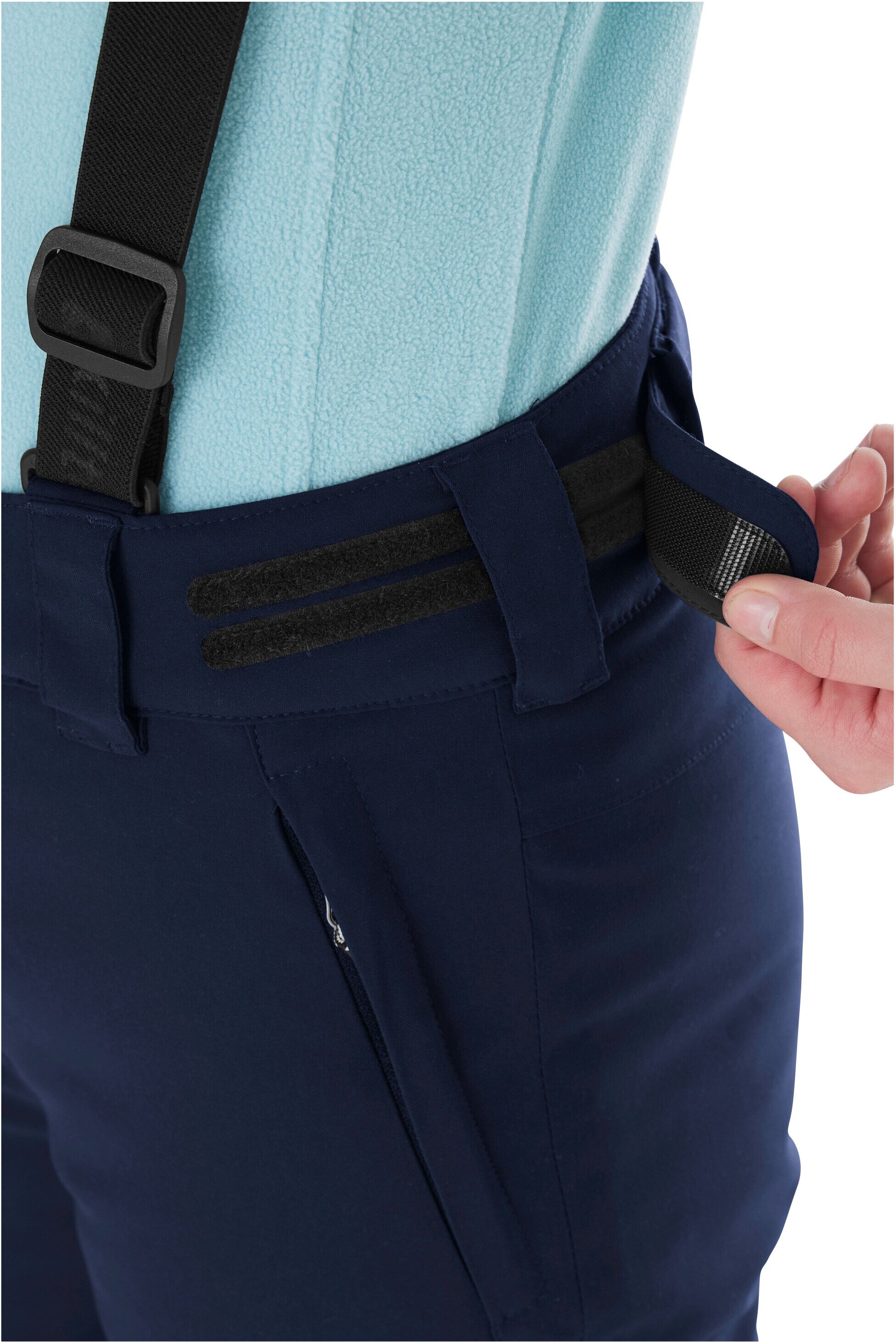 Skihose KILLTEC "KSW 77 GRLS SKI PNTS", Mädchen, Gr. 140, Normalgrössen, blau (nachtblau), Obermaterial: 100% Polyester.Futter: 100% Polyester.Füllung: 100% Polyester, Hosen Skihose, wasserdicht, atmungsaktiv, abnehmbarer Latz, verst. Seitenriegel nachtbl