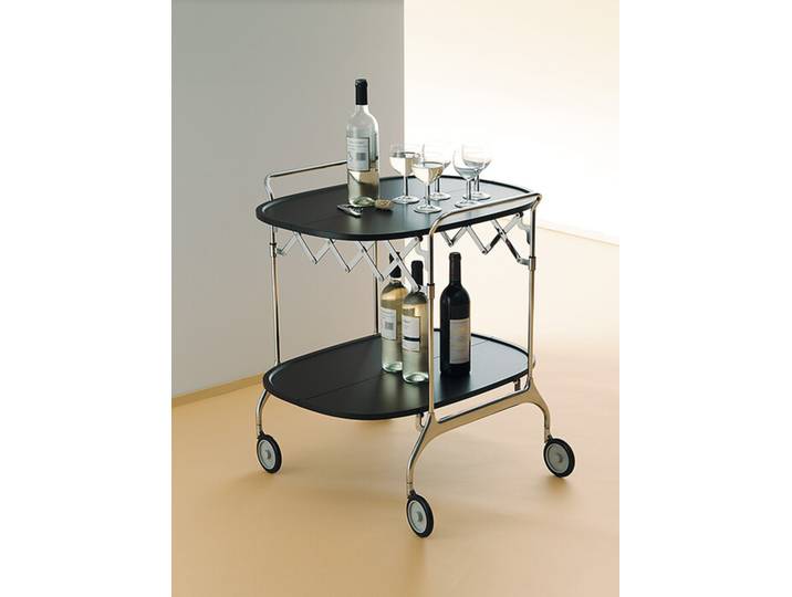 Kartell Servier-Wagen Gastone silber, Designer Antonio Citterio, 68/23x70x62 cm