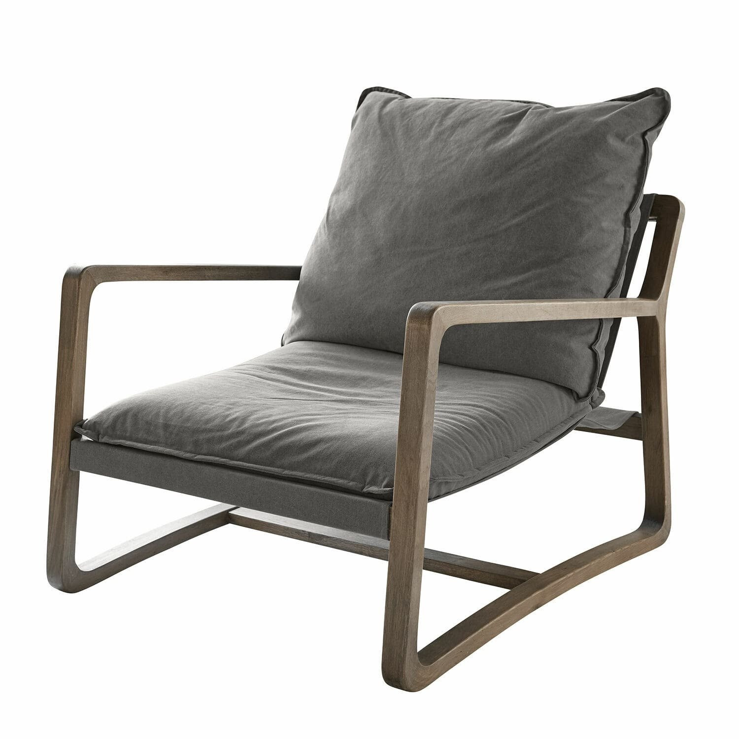 Loberon Fauteuil Jowna Scandinavisch design grijs/bruin