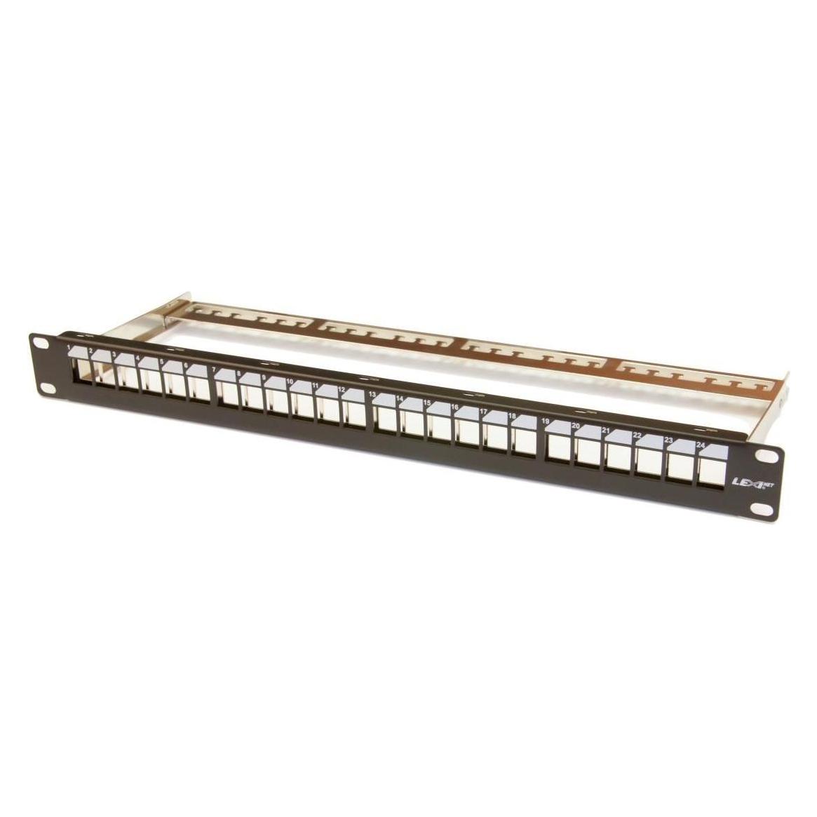 LEXI-Net 19" modulární patch panel 24port, černý (PATCHP24PNEOU/F)