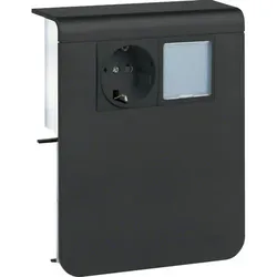 tehalit Geräteträger Steckdose+LED zu Sockelleistenkanal SL 20x115mm, graphitschwarz