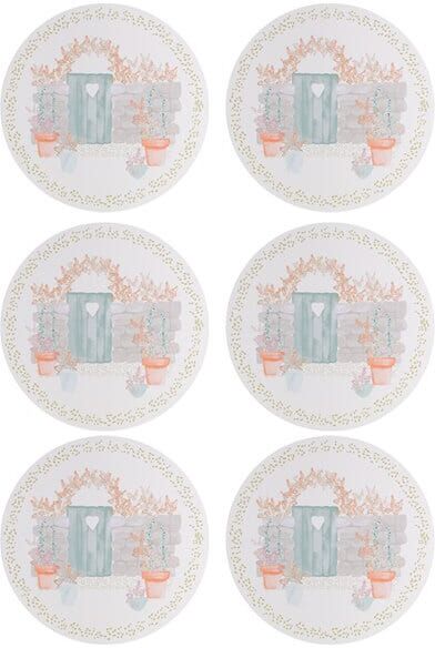 Denby Set Of 6 Walled Garden Round Placemats