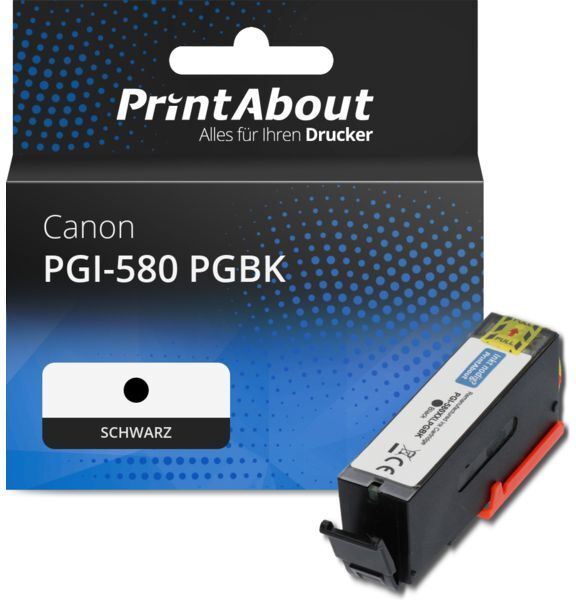 PrintAbout Druckerpatrone kompatibel mit Canon PGI-580 PGBK - Schwarz