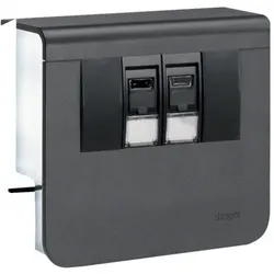 Hager, Steckdose, SL200559079011 - Ausgang - RJ-45 X 2 - RAL 9011