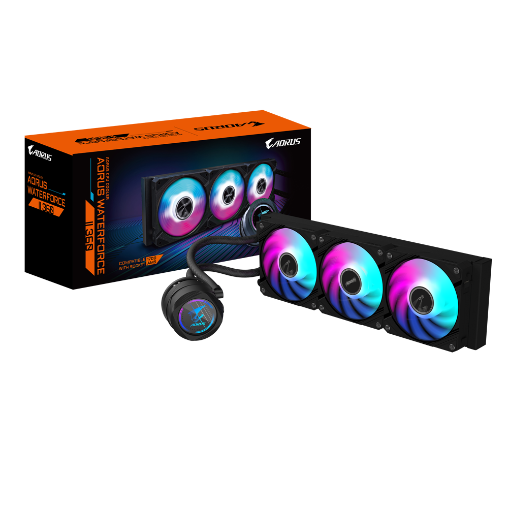 GIGABYTE AORUS Waterforce II 360 Wasserkühlung für AMD und Intel CPU, RGB Fusion GP-AORUS WATERFORCE II 360