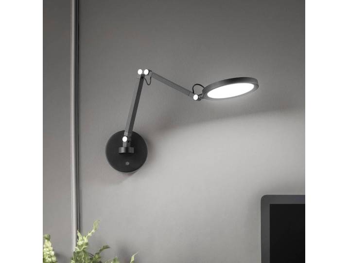 Fabas Luce Wandlampe Regina, dimmbar, schwarz, für Schlafzimmer, Metall, Modern, LED Wandleuchte, Wandlampe Innen