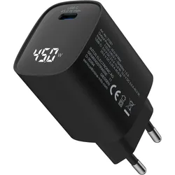 INLINE USB PD Netzteil, GaN Ladegerät, 1-Port, USB-C, 45W, mit Display