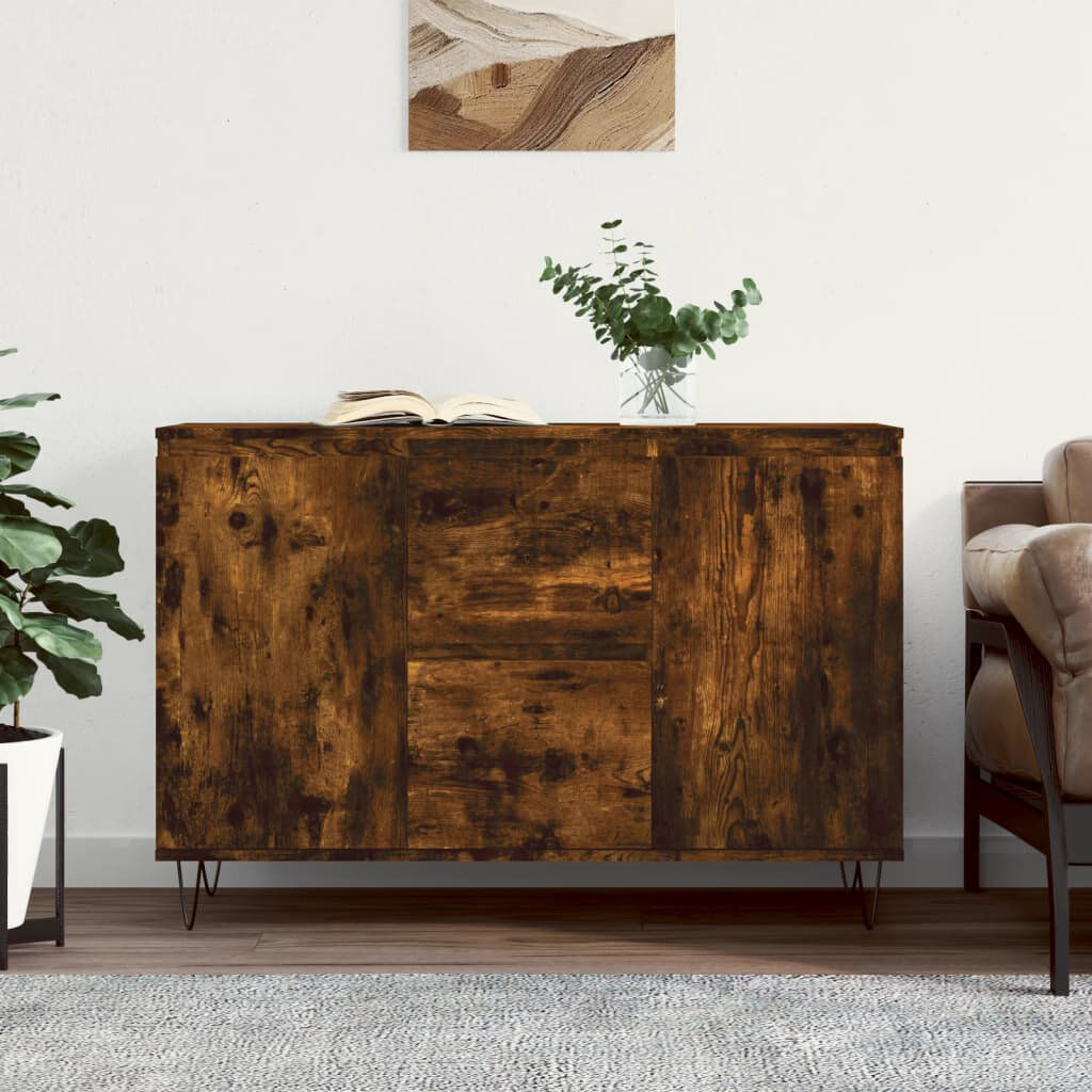 Alpen Home Sholes Sideboard Smoked Oak 70cm H X 104cm W X 35cm D