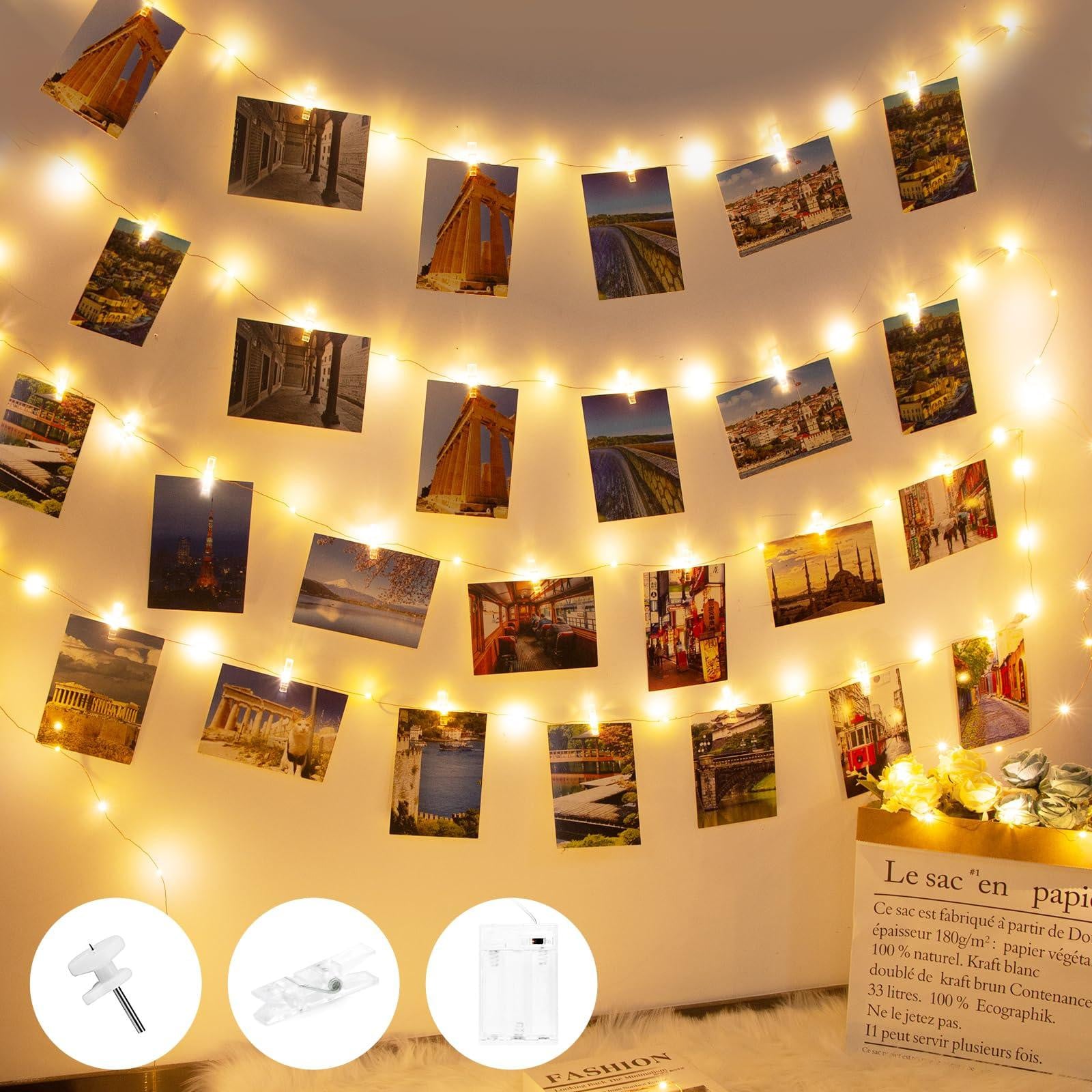 Selius Lichtsnoer met 100 LEDs, 10 m, met timer voor kamerdecoratie