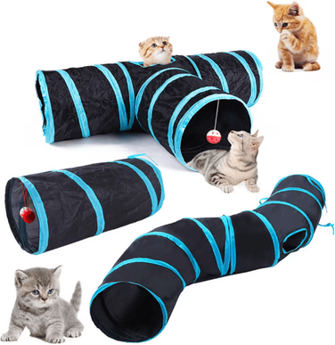 Inspire Picks Foldable Cat Play Tunnel Breathable Indoor Cat Toy With Crinkle Paper color
