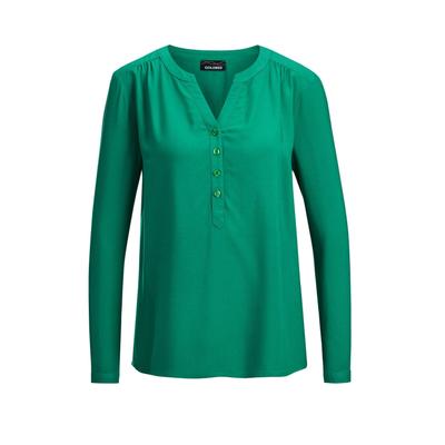 GOLDNER "Elegante Viskosebluse mit V-Ausschnitt" Knopfleiste