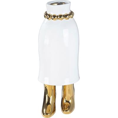Tischvase GILDE "Vase Frau Donna weiß", weiß, B:17cm H:43cm T:16cm, Keramik, Vasen, Vase, Donna, Figurvase, feminines Design, kunstvoll, Eyecatcher