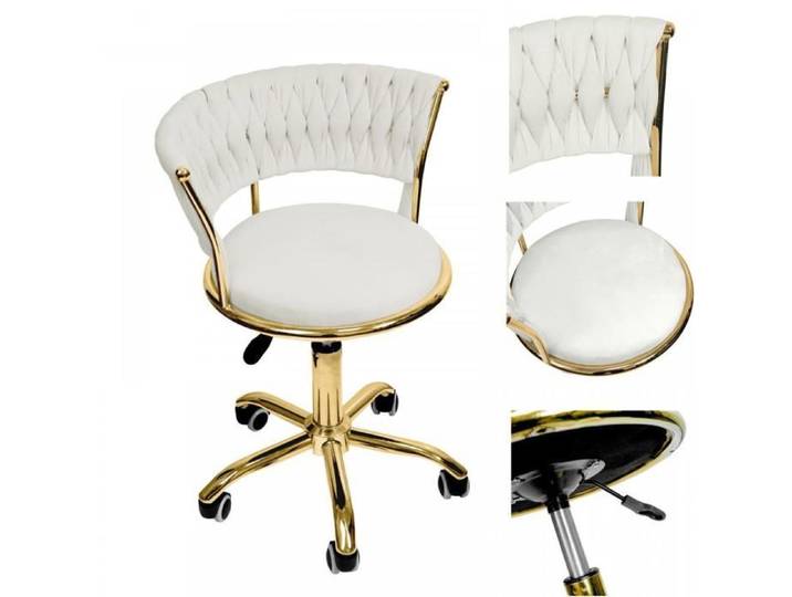 JEOBEST Chaise de Bureau Moderne et Capitonnée avec Dossier Chaise de Travail Réglable en Hauteur pour Chambre et Salon Beige